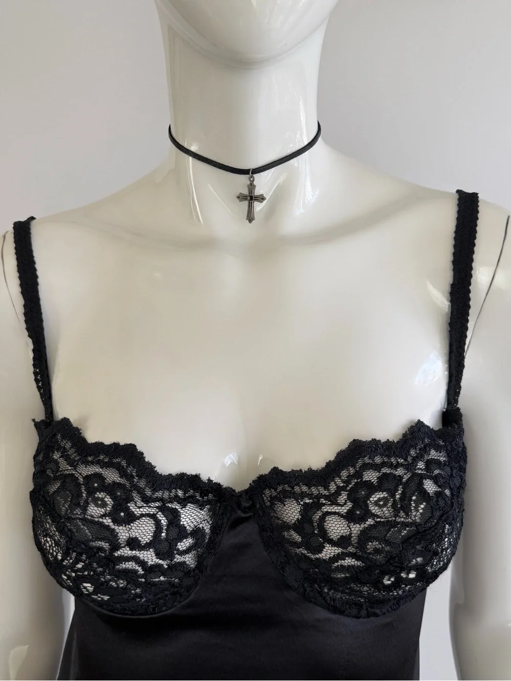 Vintage 90s Victoria’s Secret Gold Label Lace Bustier Slip Dress - Picture 3 of 8